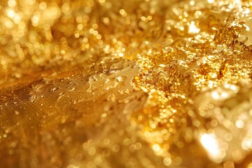 Golden bokeh background close up, Ai Generated