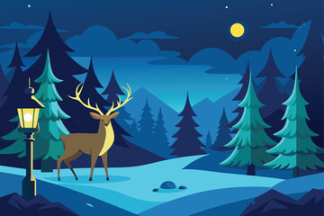 christmas card with deer