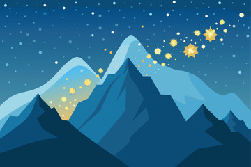 Obraz premium winter landscape with mountains