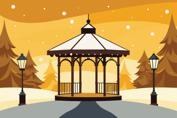 vector illustration of a mosque in the morning