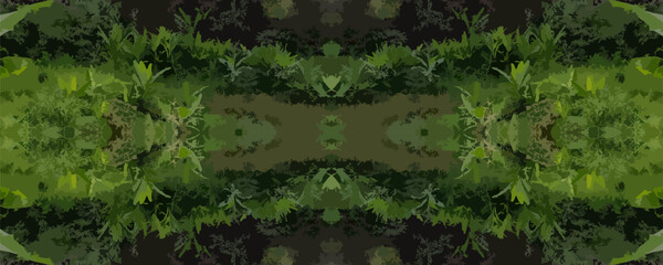 Fototapeta premium Dark Green Tropical Foliage Pattern