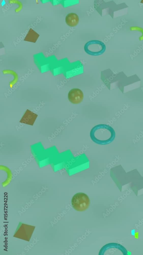 Poster animation of rows of christmas pattern moving on green background
