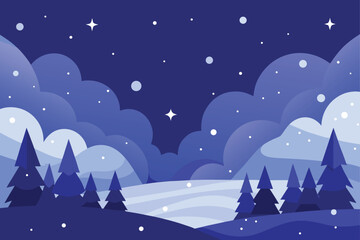winter landscape with snow
