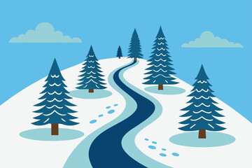 Fototapeta premium winter forest landscape