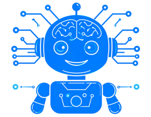 Glowing AI Chatbot Icon with Brain Circuit – Transparent Background PNG Clipart