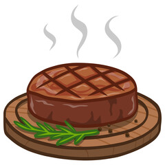 Steak Grilled Meat Barbecue Illustration