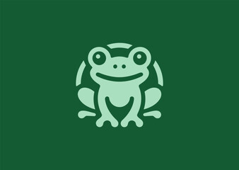 Frog logo for nature, agility, or eco-friendly brand identity.