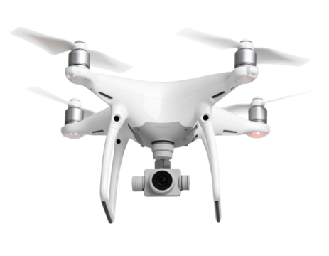 Flying Drone with Camera – Realistic Transparent Background PNG