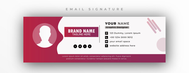Modern and minimalist email signature or email footer template 