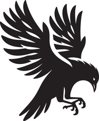 Vector bird myna silhouette illustration