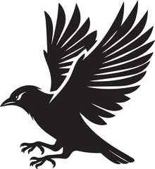 Vector bird myna silhouette illustration