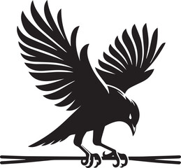 Vector bird myna silhouette illustration