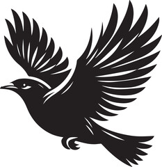 Vector bird myna silhouette illustration