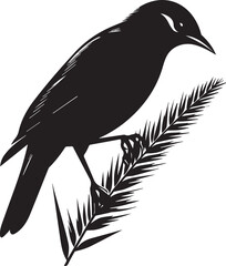 Vector bird myna silhouette illustration