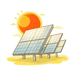 Solar panels vector illustration on white background, Ai Generated
