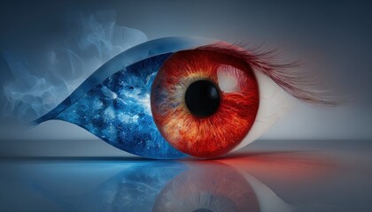 Abstract eye, split in two colors