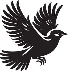 Vector bird myna silhouette illustration