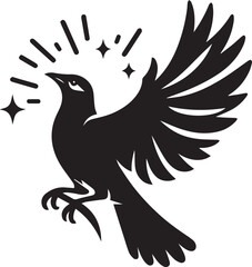 Vector bird myna silhouette illustration