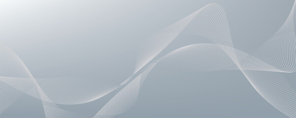 Gray and white abstract background with flowing particles. Digital future technology concept. vector illustration.