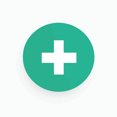 Obraz premium plus circle green icon concept, vector style simple color