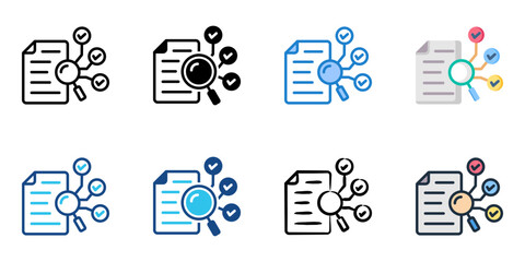 Evaluation. icon set multiple style collection 
