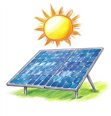 Vector illustration of a solar panel on a white background, Ai generated