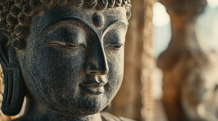 Close-up of a Serene Buddha Statue