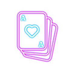 Neon Casino Poker Icon Illustration