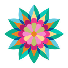 Dreamlike Floral Mandala with Translucent Colors in a Luminous Space