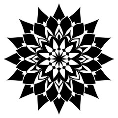 Sunburst Mandala with Swirling Petal Motifs and a Glowing Aura