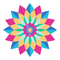 Dreamlike Floral Mandala with Translucent Colors in a Luminous Space