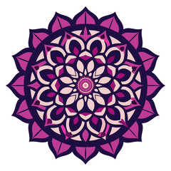 Frosted Fractal Mandala with Cool Tones and Sharp, Translucent Shapes