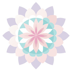 A soft, pastel mandala with flowing watercolor petals, radiating a dreamy, ethereal essence.