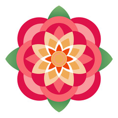 A nature-inspired mandala with a central bloom surrounded by harmonious concentric petal rings.