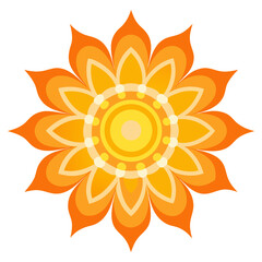 A radiant mandala of sun-inspired forms, glowing with energy through luminous swirling petals.