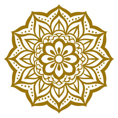 A classic circular mandala with fine floral motifs, structured like a lace doily with perfect symmetry.