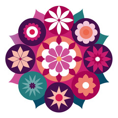 A mesmerizing lotus mandala in psychedelic layers, bursting with fluid lines and vibrant colors.