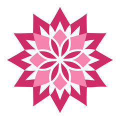 A traditional black and white mandala, densely packed with symmetrical floral and geometric elements.