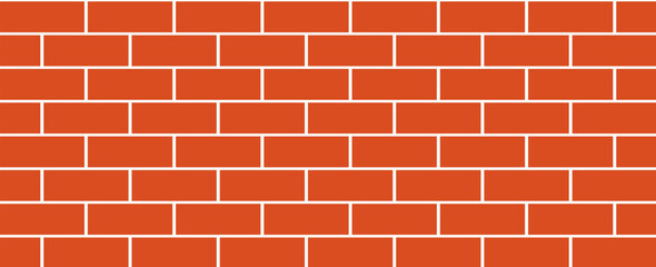 Brick pattern. Seamless vector orange color brick wall background. Red bricks wall vector wallpaper texture. eps 10