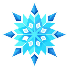 Snowflake Mandala with Icy Blue Crystalline Symmetry