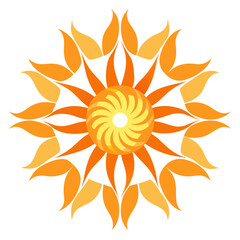 Solar Bloom Mandala with Glowing Petal Radiance