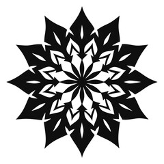 Obraz premium Sharp Monochrome Mandala with Complex Floral Symmetry