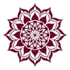 18. A highly detailed, floral mandala with elaborate petal shapes and swirling linework, resembling an ornate lace structure.