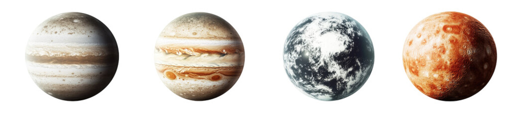 Fototapeta premium Four planets, stylized