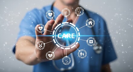Medical professional interacting with digital health network
