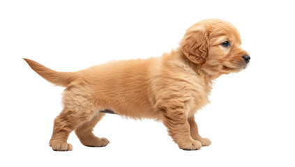 Cute golden retriever puppy profile view