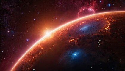 Illustration of galaxy explosion space
4