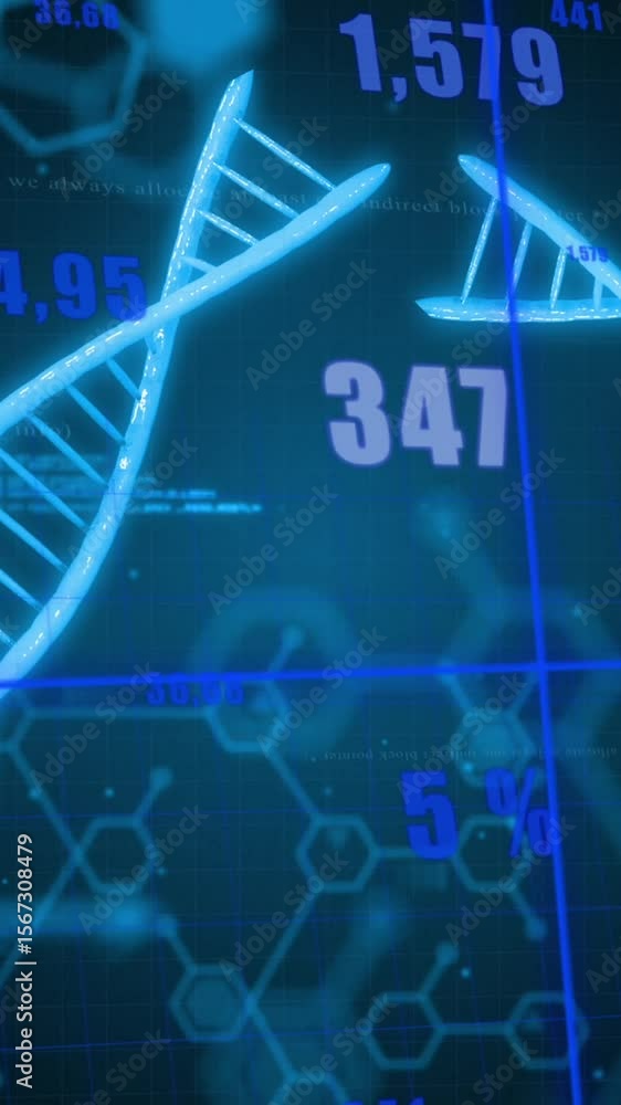 Poster animation of statistical data processing over grid network against chemical and dna structures