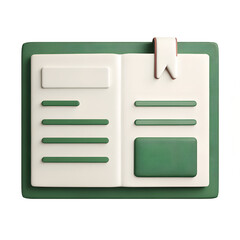 A book icon with bookmark, isolated on white. isolated on transparent background