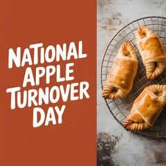 Top-down view of several golden-brown apple turnovers resting on a wire cooling rack. Delicious Apple Turnovers Celebrate National Apple Turnover Day.